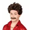 Peruk med mustasch för herr
