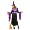 Lila häxmaskeraddräkt med hatt dam Halloween