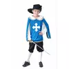 Blå musketerarmaskeraddräkt pojke, Storlek: 4-6 år (110-120 cm)