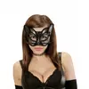 Sexig halvmask katt i spets dam