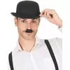 Svart Charlie Chaplin-mustasch vuxen