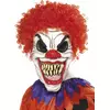 Skrämmande clownmask med rött hår vuxen Halloween