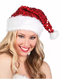 Röd paljettmössa vuxen jul