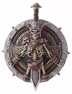 Vikingasköld och svärd i plast