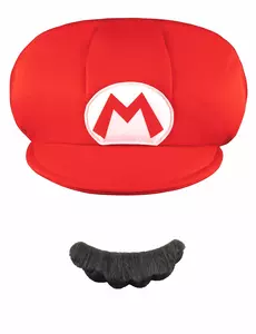 Keps och mustasch Mario™ barn