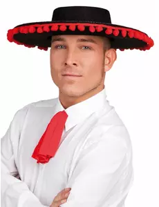 Spansk hatt svart och röd