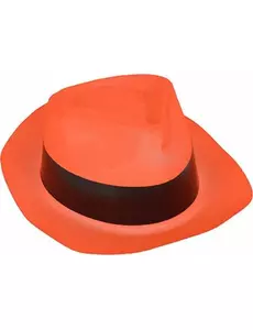 Neonorange gangsterhatt vuxen