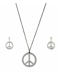 Halsband och örhängen hippie plast vuxen