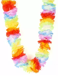 Lyxigt flerfärgat hawaiianskt blomsterhalsband vuxen