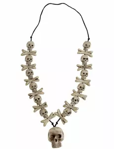 Halsband med dödskalle och ben vuxen Halloween
