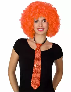 Orange paljettklädd slips vuxen