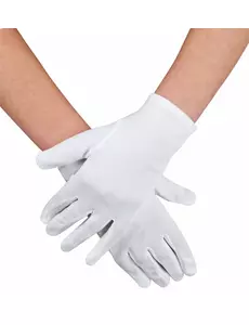 Korta klassiska vita handskar vuxen