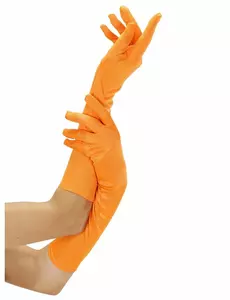 Långa fluorescerande orange handskar vuxen