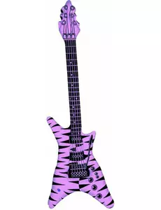 Uppblåsbar neonrosa rockgitarr vuxen