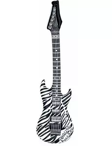 Uppblåsbar zebrarandig rockgitarr vuxen