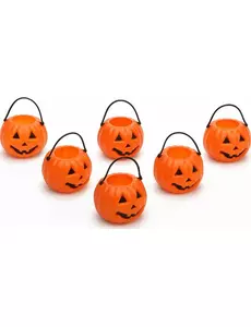 6 Mini Halloweenpumpahinkar 6,5 x 5 cm