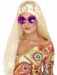 Rosa hippieglasögon vuxen