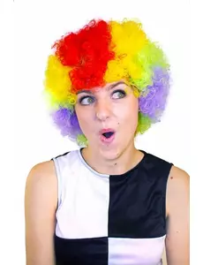 Flerfärgad clownperuk standard för vuxen