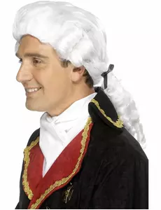 Vit barockperuk för vuxen
