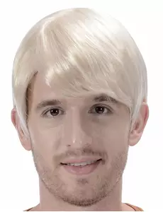 Kort blond peruk för herr