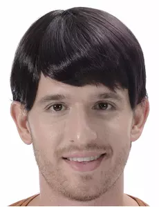 Kort brun peruk herr
