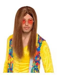 Brun hippieperuk vuxen