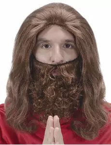 Peruk med skägg Jesus herr