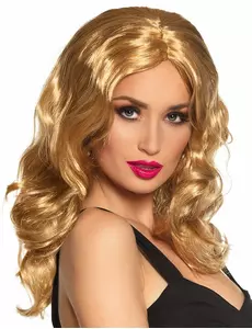 Lång blond peruk