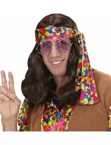 Brun hippieperuk vuxen