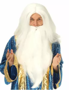 Trollkarlsperuk med skägg herr