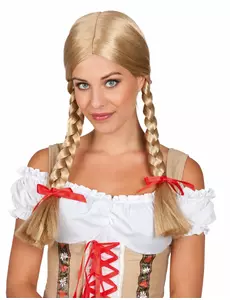 Flätad blond peruk dam