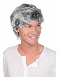 Gråsprängd peruk herr