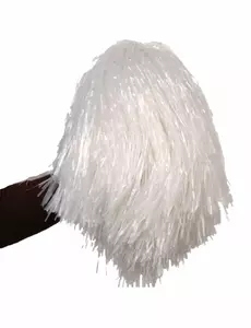 Vit metallisk pompom
