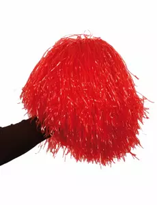 Röd metallisk pompom