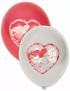 10 vita och röda Alla hjärtans dag-ballonger 30 cm
