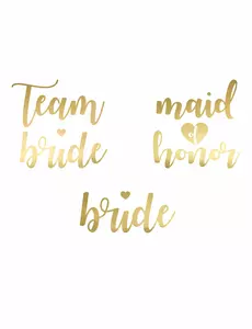 13 gyllene temporära tatueringar Team bride
