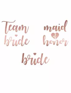 13 temporära tatueringar Team bride roséguld