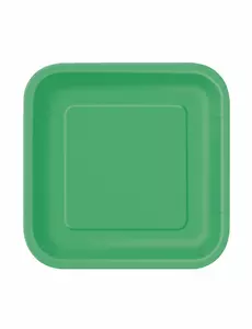 16 små smaragdgröna papptallrikar 18 cm