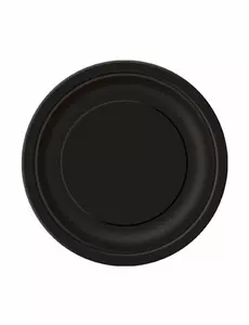 20 svarta små papperstallrikar 18 cm