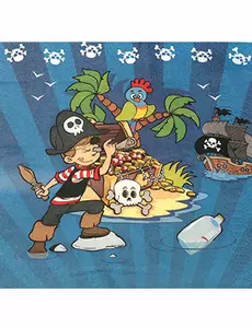 20 pappersservetter Piratens skatt 33 x 33 cm