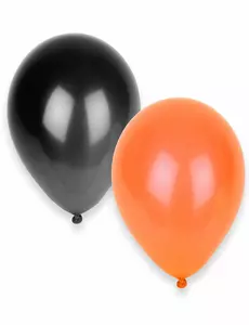 50 Svarta och orange Halloween-ballonger 30 cm