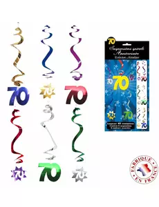 6 hängande spiraldekorationer 70 år
