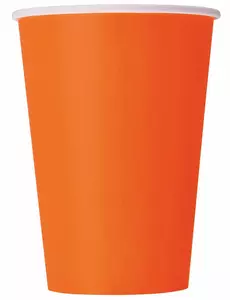 8 Orange pappmuggar 210 ml