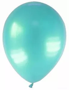 12 metalliska blågröna ballonger 28 cm