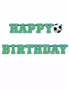 Happy Birthday-banner med fotboll