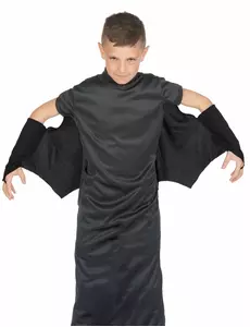 Svart vampyrmantel med fladdermus för barn Halloween