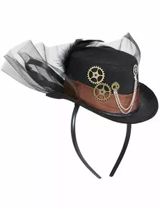 Hatt med svart slöja vuxen Steampunk