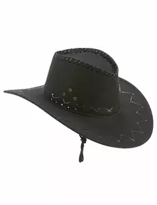 Svart cowboyhatt i mockaimitation vuxen