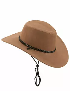 Lyxig brun cowboyhatt i mocka vuxen