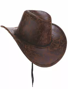 Brun cowboyhatt i konstläder vuxen